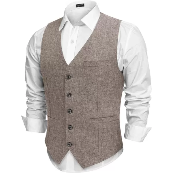 COOFANDY Men Casual Suit Vest Slim Fit Formal Vest Business Weeding Waistcoat
