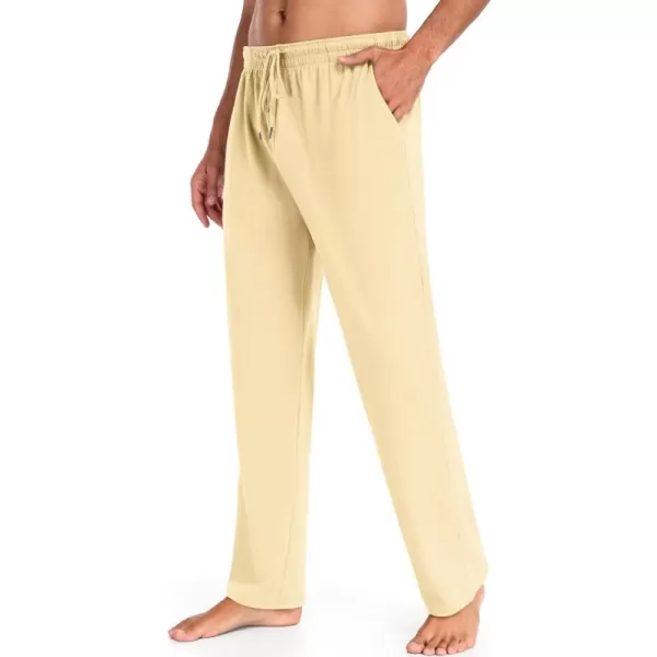 COOFANDY Men Cotton Yoga Pants Casual Sweatpants Jogger Open Bottom Lounge Pants with Pockets
