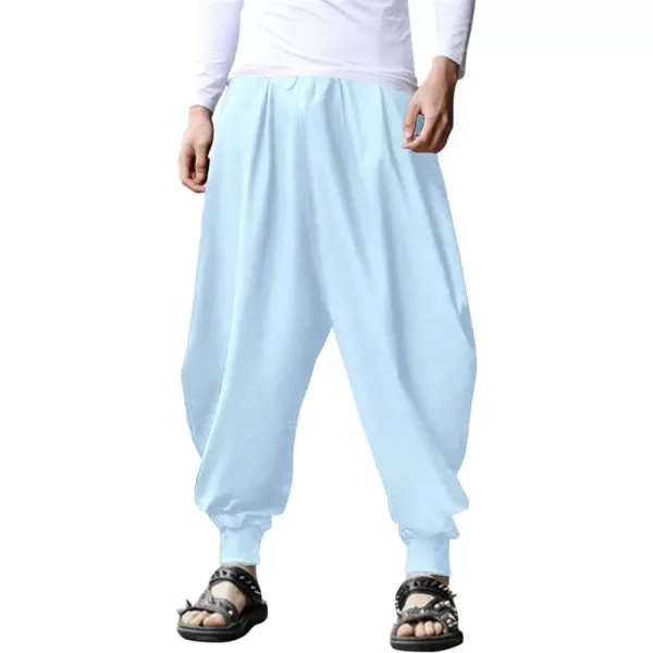 COOFANDY Men Hippie Harem Pants Baggy Linen Boho Yoga Casual Drop Crotch Trouser