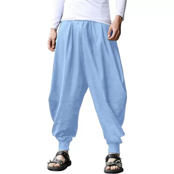 COOFANDY Men Hippie Harem Pants Baggy Linen Boho Yoga Casual Drop Crotch Trouser