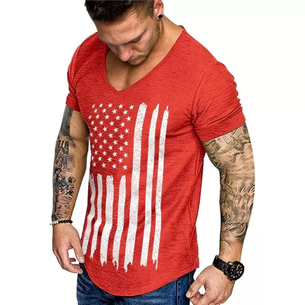 COOFANDY Mens 2 Pack Muscle V Neck T Shirt Fitted Gym Workout Short Sleeve Tee