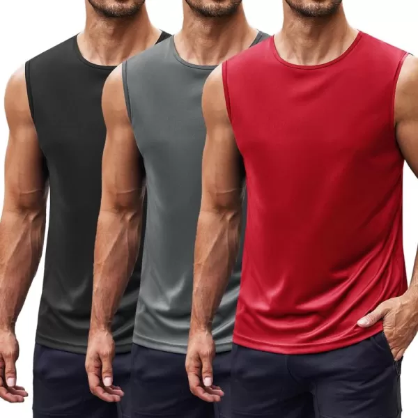 COOFANDY Mens 2 Pack Workout Tank Top UPF 50+ Quick Dry Sleeveless Swim Shirt Gym Muscle Athletic Summer Beach T Shirts