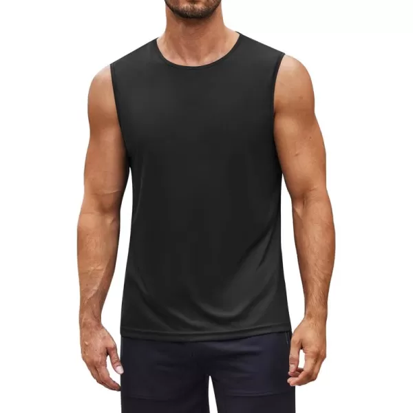 COOFANDY Mens 2 Pack Workout Tank Top UPF 50+ Quick Dry Sleeveless Swim Shirt Gym Muscle Athletic Summer Beach T Shirts