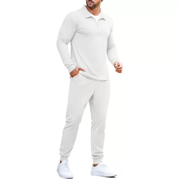 COOFANDY Men's 2 Piece Tracksuit Set Jogging Sweatsuit Workout Athletic Casual Quarter Zip Suit