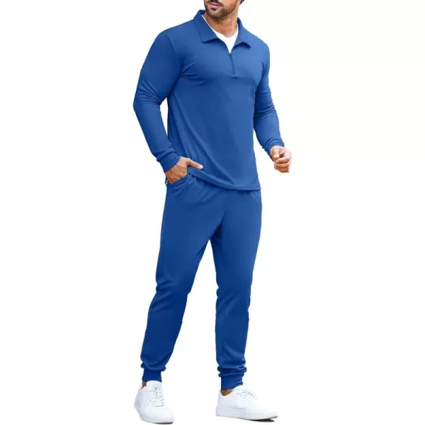 COOFANDY Men's 2 Piece Tracksuit Set Jogging Sweatsuit Workout Athletic Casual Quarter Zip Suit