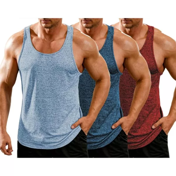 COOFANDY Men's 3 Pack Gym Tank Tops Y-Back Workout Muscle Tee Training Bodybuilding Fitness Sleeveless T Shirts