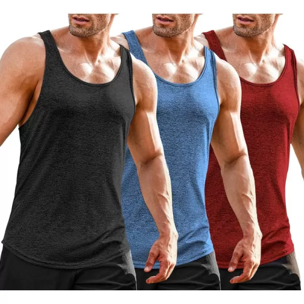 COOFANDY Men's 3 Pack Gym Tank Tops Y-Back Workout Muscle Tee Training Bodybuilding Fitness Sleeveless T Shirts