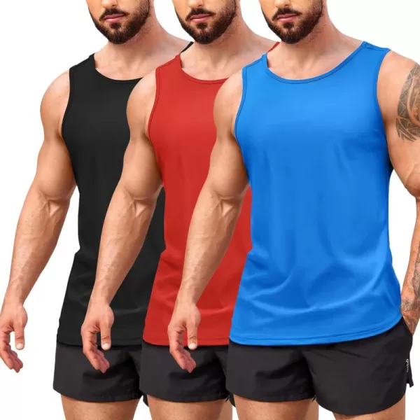 COOFANDY Men's 3 Pack Tank Top Workout Quck Dry Sleeveless Gym Muscle Shirts Summer Swim Beach Tops