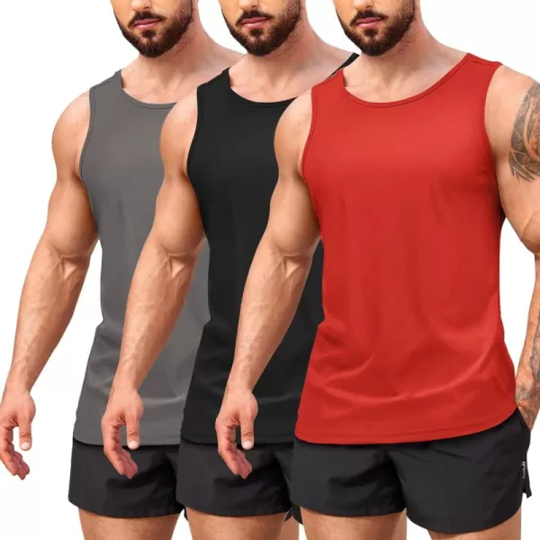 COOFANDY Men's 3 Pack Tank Top Workout Quck Dry Sleeveless Gym Muscle Shirts Summer Swim Beach Tops