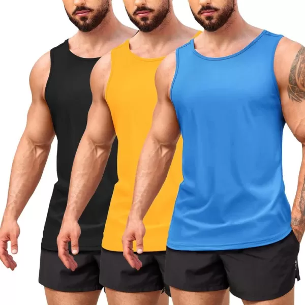 COOFANDY Men's 3 Pack Tank Top Workout Quck Dry Sleeveless Gym Muscle Shirts Summer Swim Beach Tops