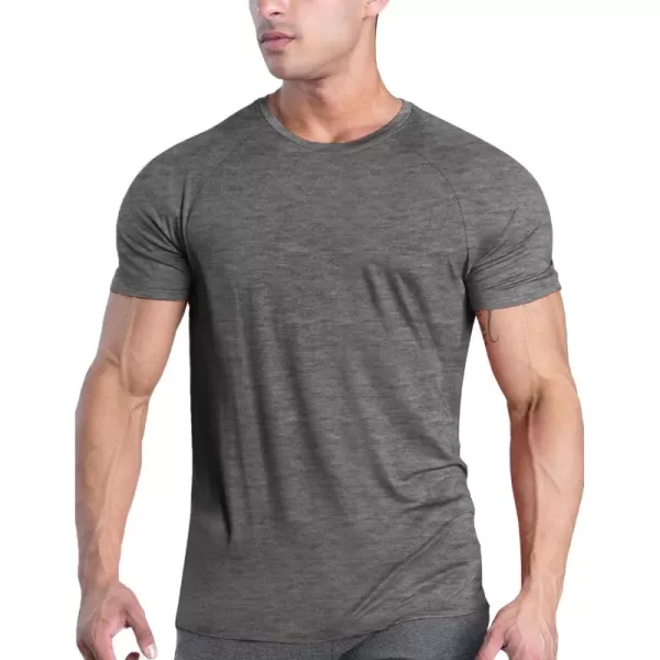 COOFANDY Men's 3 Pack Workout T Shirts Short Sleeve Gym Bodybuilding Muscle Shirts Base Layer Fitness Tee Tops