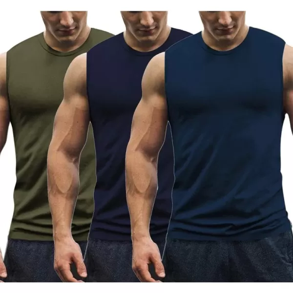 COOFANDY Men's 3 Pack Workout Tank Tops Gym Muscle Tee Bodybuilding Fitness Sleeveless T Shirts