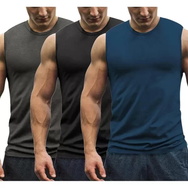 COOFANDY Men's 3 Pack Workout Tank Tops Gym Muscle Tee Bodybuilding Fitness Sleeveless T Shirts