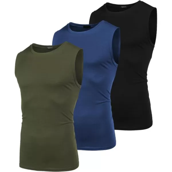 COOFANDY Men's 3 Pack Workout Tank Tops Gym Muscle Tee Bodybuilding Fitness Sleeveless T Shirts