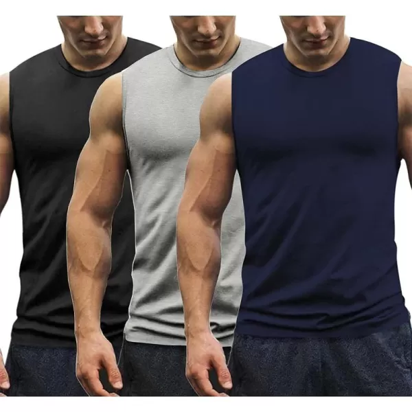 COOFANDY Men's 3 Pack Workout Tank Tops Gym Muscle Tee Bodybuilding Fitness Sleeveless T Shirts