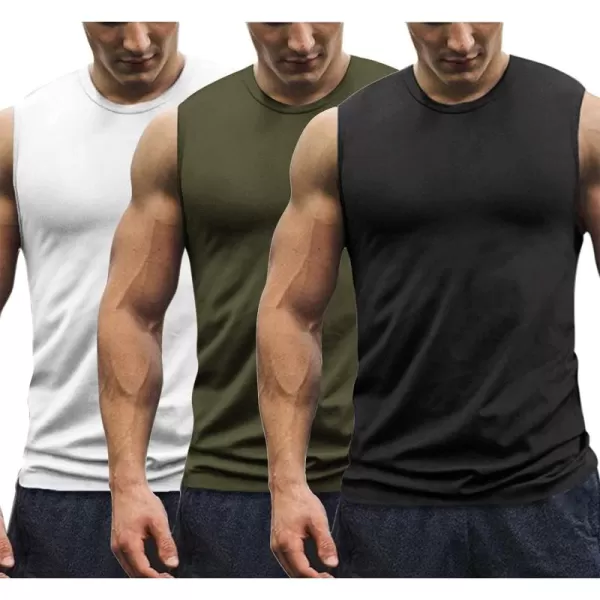 COOFANDY Men's 3 Pack Workout Tank Tops Gym Muscle Tee Bodybuilding Fitness Sleeveless T Shirts