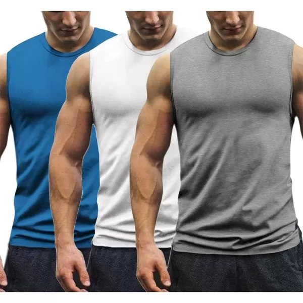 COOFANDY Men's 3 Pack Workout Tank Tops Gym Muscle Tee Bodybuilding Fitness Sleeveless T Shirts
