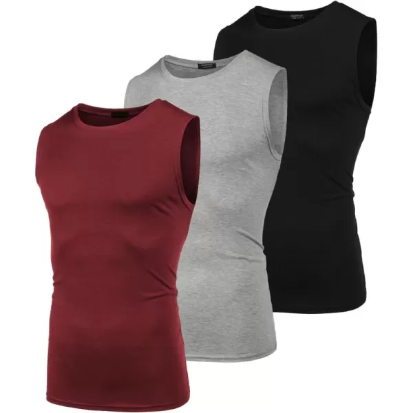 COOFANDY Men's 3 Pack Workout Tank Tops Gym Muscle Tee Bodybuilding Fitness Sleeveless T Shirts