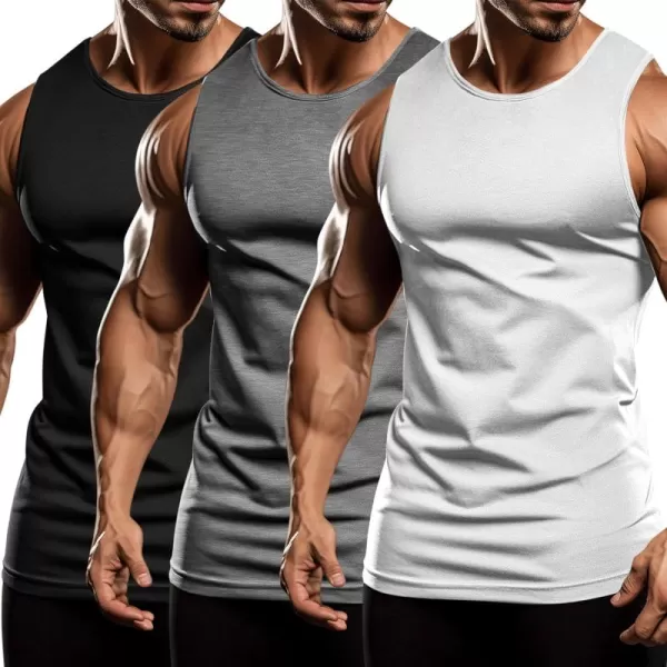 COOFANDY Men's 3 Pack Workout Tank Tops Sleeveless Gym Shirts Bodybuilding Fitness Muscle Tee Shirts