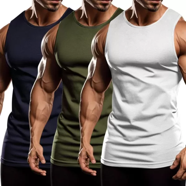 COOFANDY Men's 3 Pack Workout Tank Tops Sleeveless Gym Shirts Bodybuilding Fitness Muscle Tee Shirts