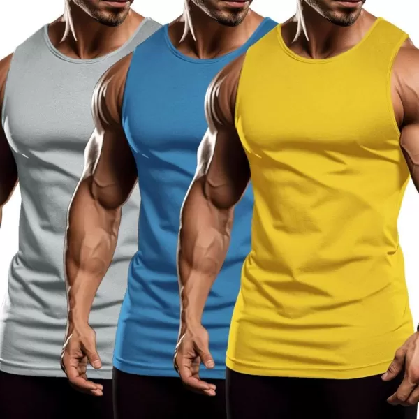 COOFANDY Men's 3 Pack Workout Tank Tops Sleeveless Gym Shirts Bodybuilding Fitness Muscle Tee Shirts