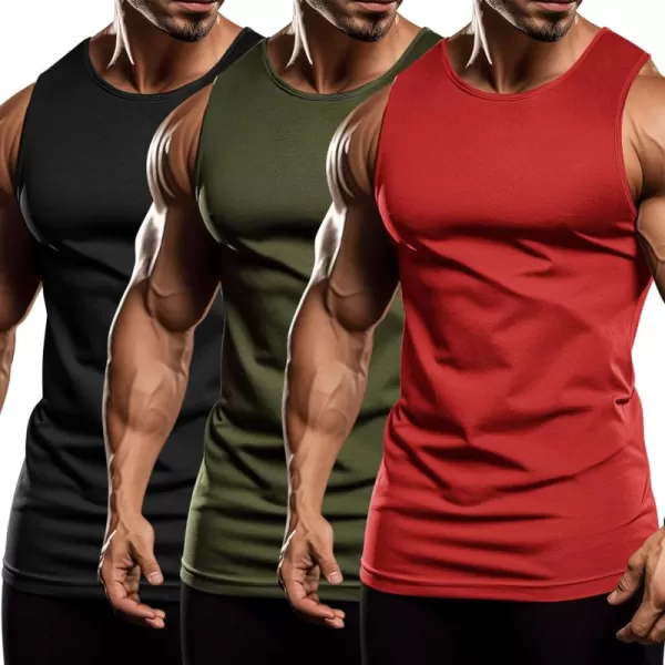 COOFANDY Men's 3 Pack Workout Tank Tops Sleeveless Gym Shirts Bodybuilding Fitness Muscle Tee Shirts