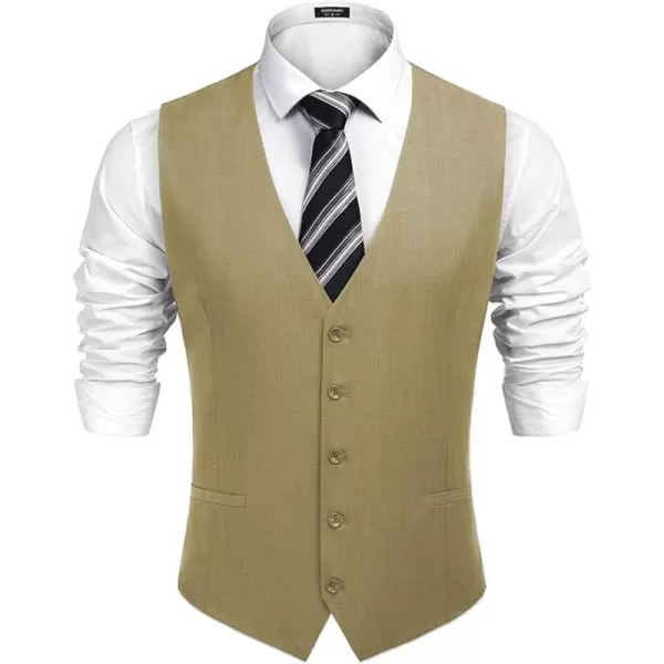 COOFANDY Men's Business Suit Vest Casual Dress Vest Slim Fit Waistcoat Vest