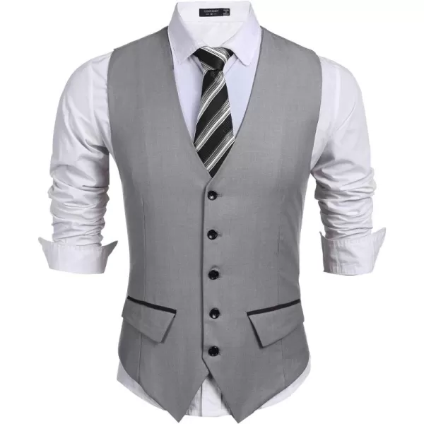 COOFANDY Men's Business Suit Vest Slim Fit Dress Vest Wedding Waistcoat
