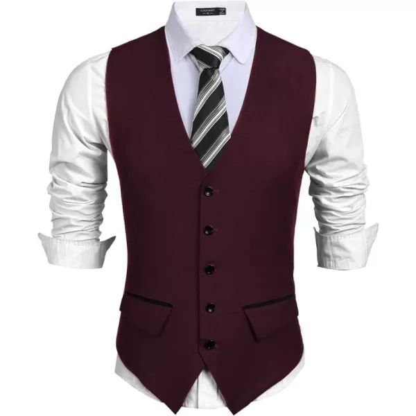 COOFANDY Men's Business Suit Vest Slim Fit Dress Vest Wedding Waistcoat