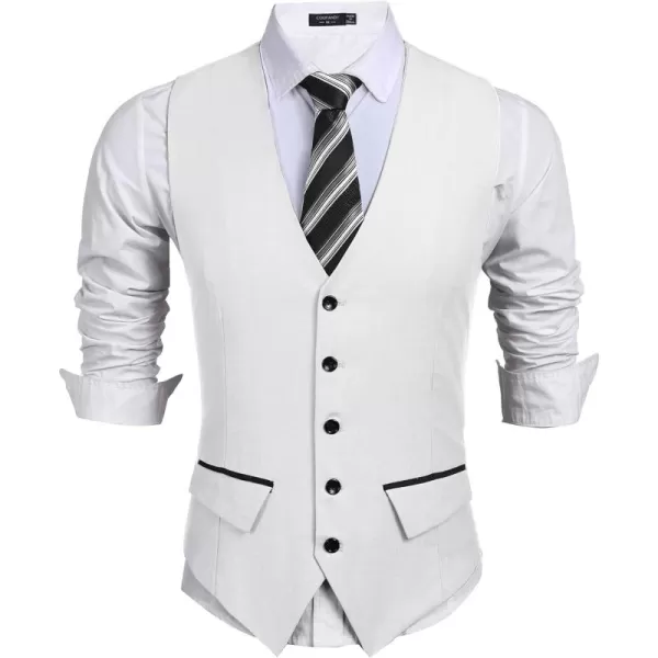 COOFANDY Men's Business Suit Vest Slim Fit Dress Vest Wedding Waistcoat