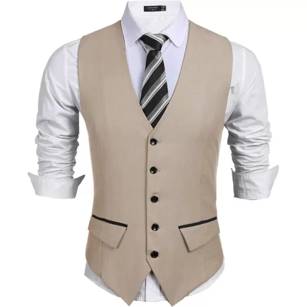 COOFANDY Men's Business Suit Vest Slim Fit Dress Vest Wedding Waistcoat