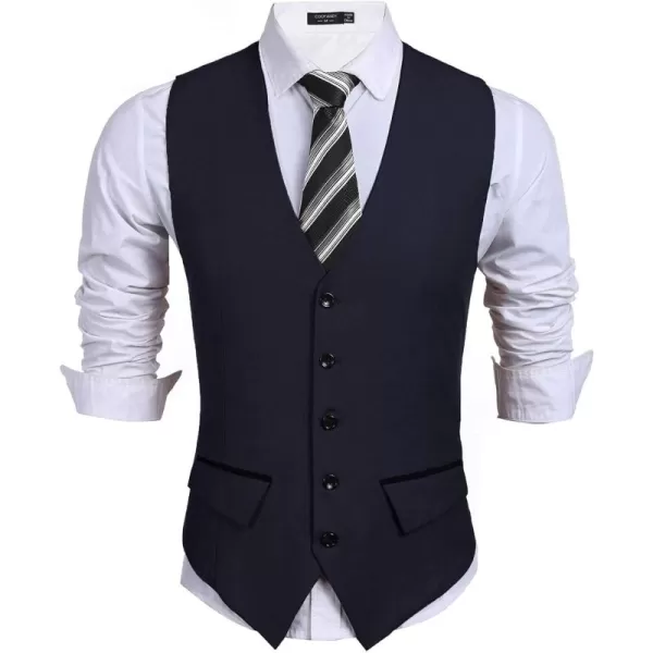 COOFANDY Men's Business Suit Vest Slim Fit Dress Vest Wedding Waistcoat