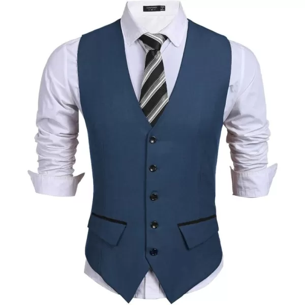 COOFANDY Men's Business Suit Vest Slim Fit Dress Vest Wedding Waistcoat