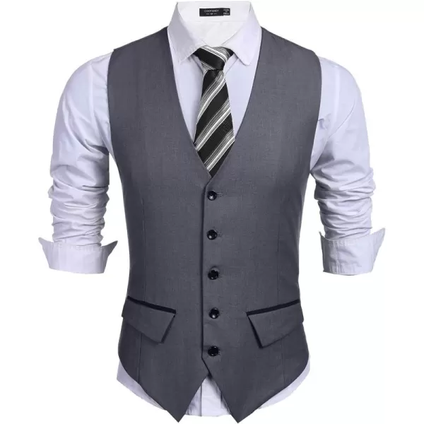 COOFANDY Men's Business Suit Vest Slim Fit Dress Vest Wedding Waistcoat