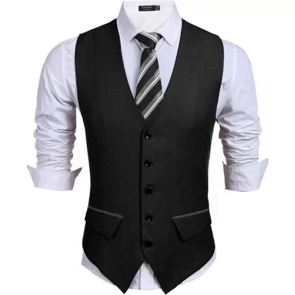 COOFANDY Men's Business Suit Vest Slim Fit Dress Vest Wedding Waistcoat