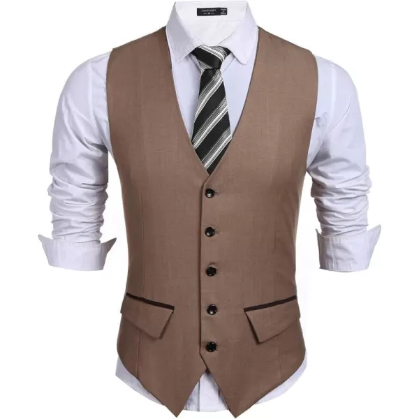 COOFANDY Men's Business Suit Vest Slim Fit Dress Vest Wedding Waistcoat