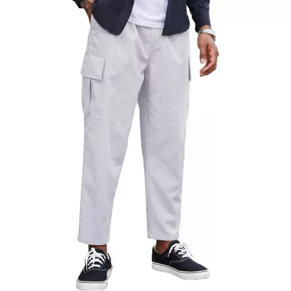 COOFANDY Mens Cargo Pants Relaxed Fit Casual Linen Pants Drawstring Sweatpants with 6 Pockets