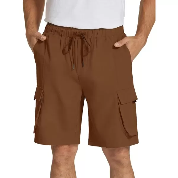 COOFANDY Mens Cargo Shorts Drawstring Casual Shorts Elastic Waist Summer Beach Shorts with Multi Pockets