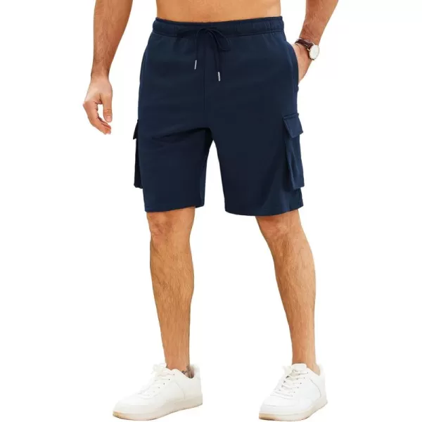 COOFANDY Men's Cargo Shorts Elastic Waist Drawstring Summer Casual Shorts Jogger Sweat Shorts with Multi Pockets