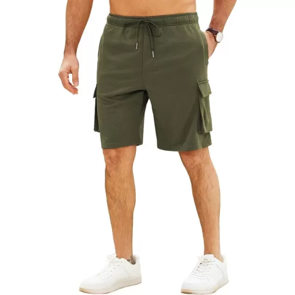 COOFANDY Men's Cargo Shorts Elastic Waist Drawstring Summer Casual Shorts Jogger Sweat Shorts with Multi Pockets