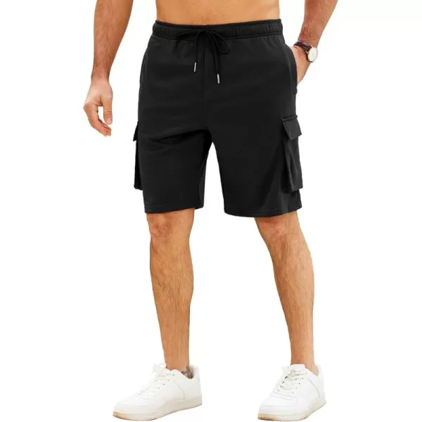 COOFANDY Men's Cargo Shorts Elastic Waist Drawstring Summer Casual Shorts Jogger Sweat Shorts with Multi Pockets