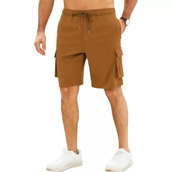 COOFANDY Men's Cargo Shorts Elastic Waist Drawstring Summer Casual Shorts Jogger Sweat Shorts with Multi Pockets