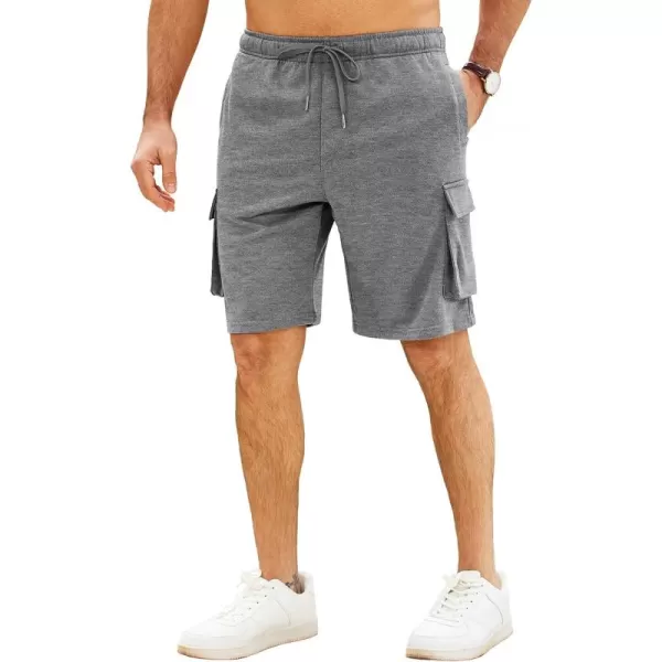 COOFANDY Men's Cargo Shorts Elastic Waist Drawstring Summer Casual Shorts Jogger Sweat Shorts with Multi Pockets