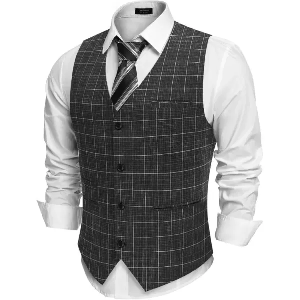 COOFANDY Men's Casual Business Vests Lightweight Waistcoat Slim Fit Suit Vest