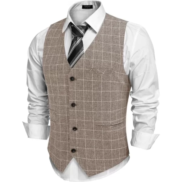 COOFANDY Men's Casual Business Vests Lightweight Waistcoat Slim Fit Suit Vest