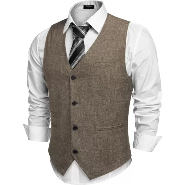 COOFANDY Men's Casual Business Vests Lightweight Waistcoat Slim Fit Suit Vest