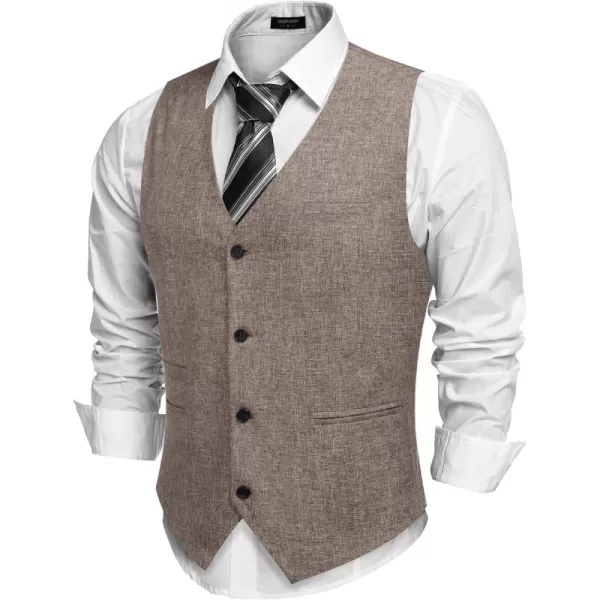 COOFANDY Men's Casual Business Vests Lightweight Waistcoat Slim Fit Suit Vest