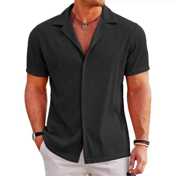 COOFANDY Men's Casual Button Down Shirts Short Sleeve Regular Fit Fashion Camp Beach Shirts Tops