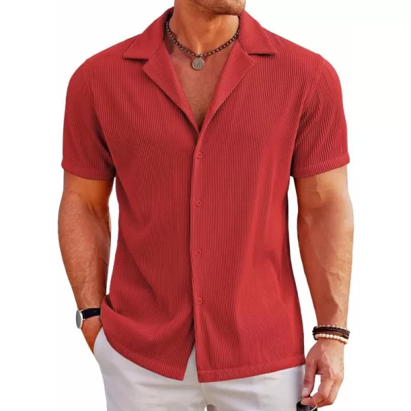 COOFANDY Men's Casual Button Down Shirts Short Sleeve Regular Fit Fashion Camp Beach Shirts Tops