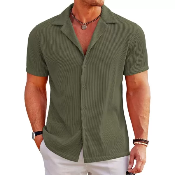 COOFANDY Men's Casual Button Down Shirts Short Sleeve Regular Fit Fashion Camp Beach Shirts Tops